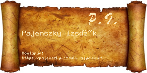 Pajenszky Izsák névjegykártya